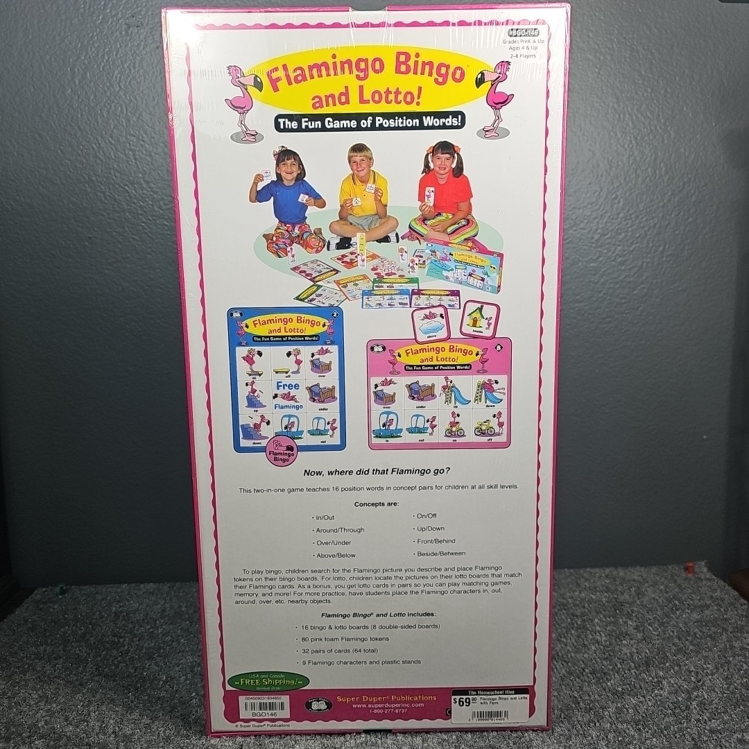 Flamingo Bingo & Lotto Super Duper Publications Home School Learning Game Pre K
