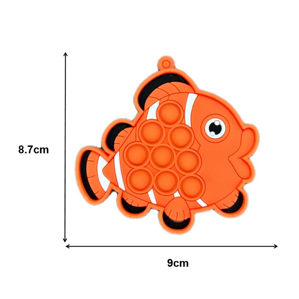 Squishy Playful Flexible Compact 3Pcs Ocean Series Stress-Relief Bubble Keychain
