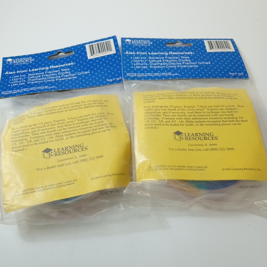 Learning Resources Fraction Circles Set of 2 NEW Sealed