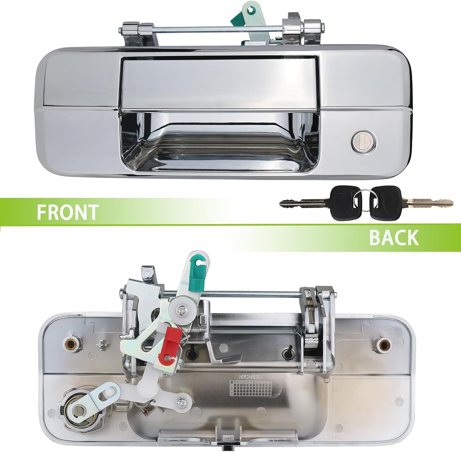 Chrome Tailgate Handle Liftgate Latch Handle with Key Lock Cylinder fit for