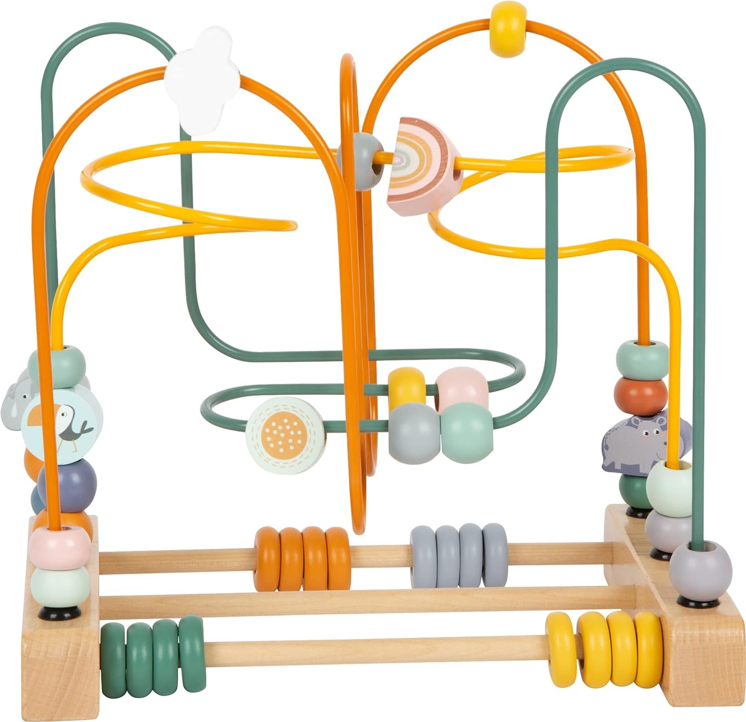 Small Foot 11956 Safari Wooden Motor Skills Toy for Children with 3 Metal Bows f
