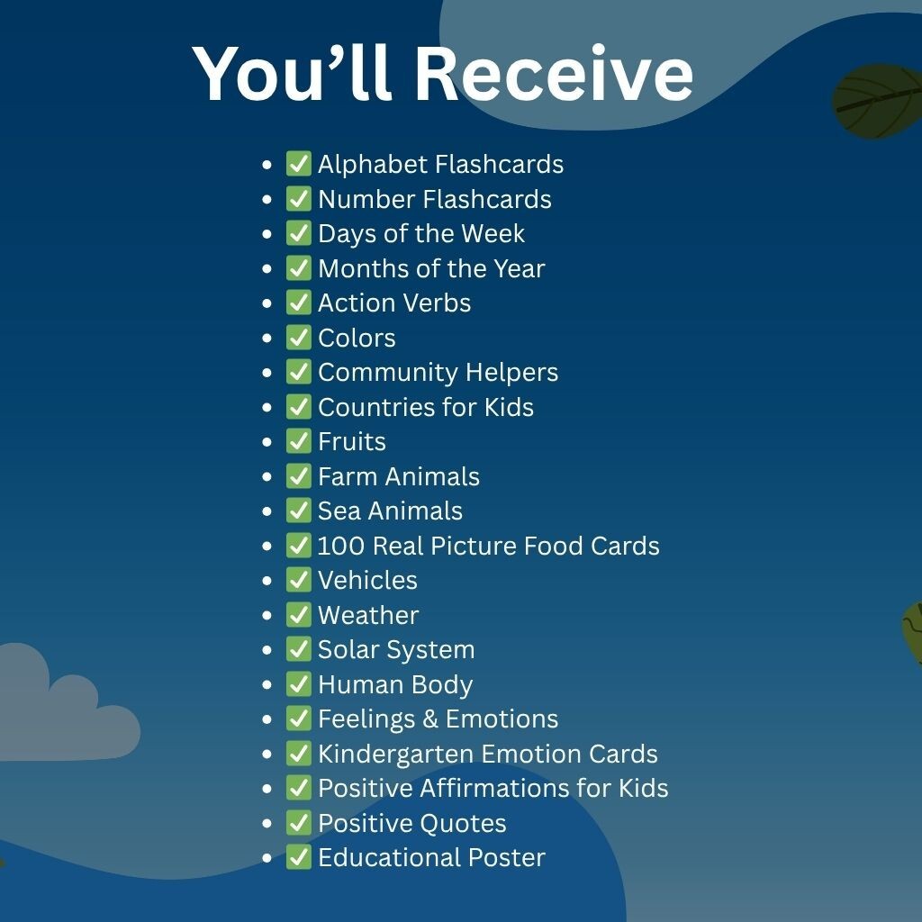 Printable Flashcard Sets for Kids | Educational Learning Bundle