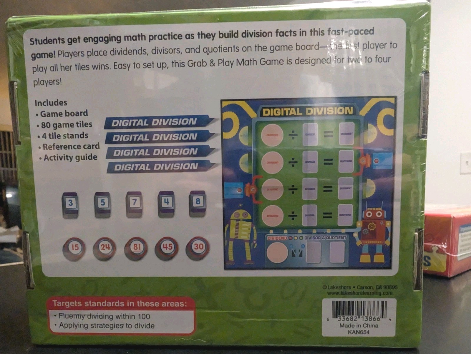 Lakeshore Math Games Grades 3-4 Fractions, Division, Place Value Sealed Lot of 3