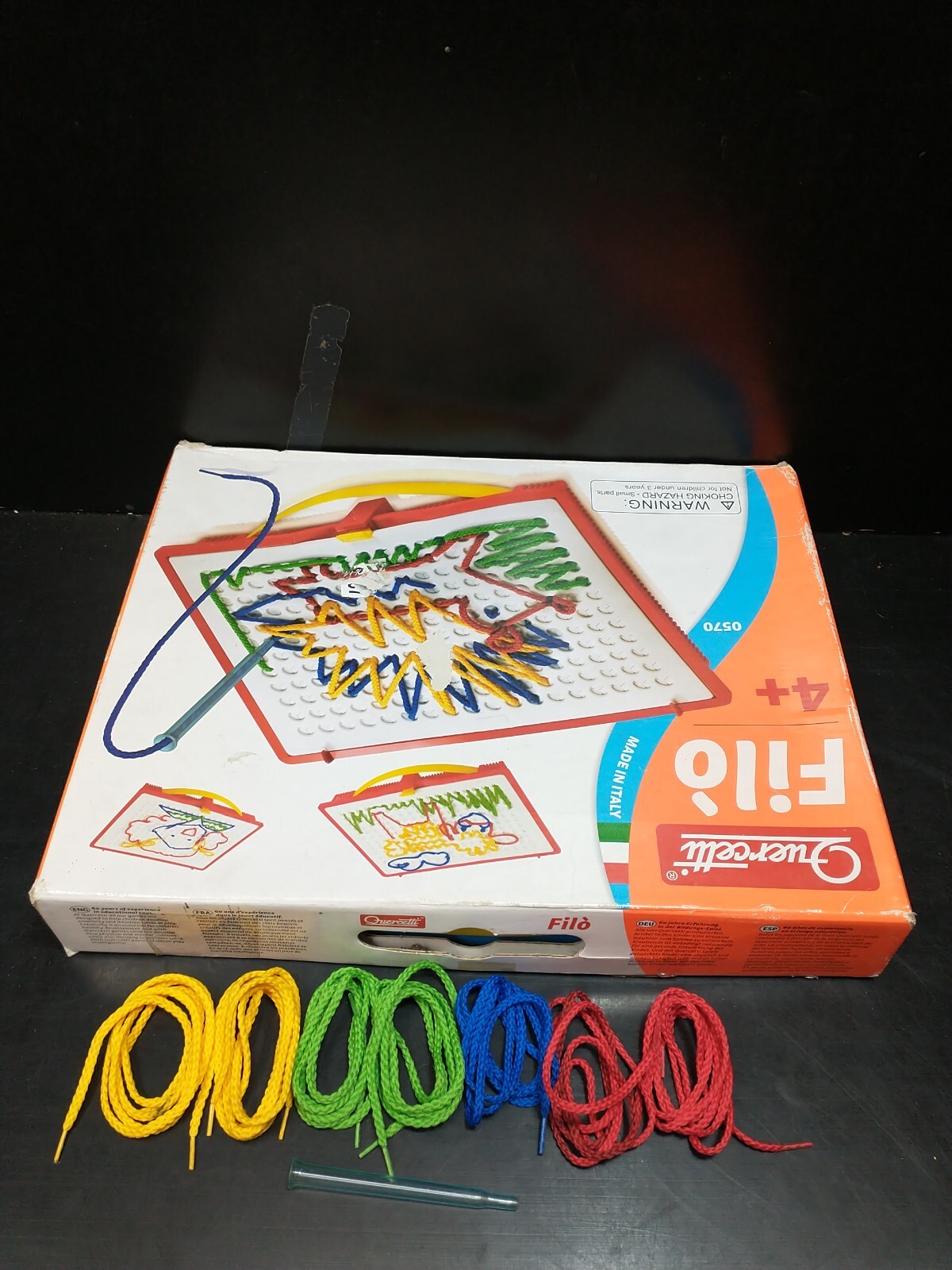 *INCOMPLETE* Quercetti Filo Lacing Board Italy kids Fine Motor Skills 2009 0570
