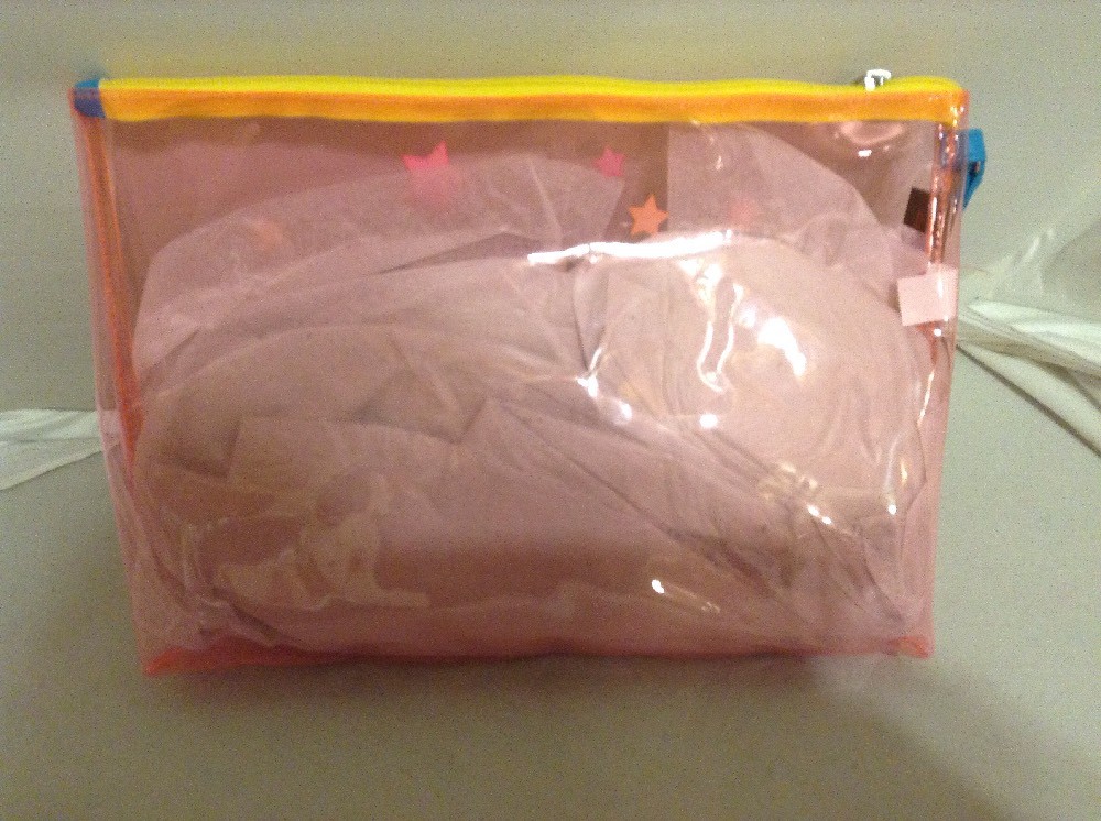 Unicorn Cotton Beach Towel (28X58) and Clear Plastic Jelly Pouch Pink(13.5X9.5)