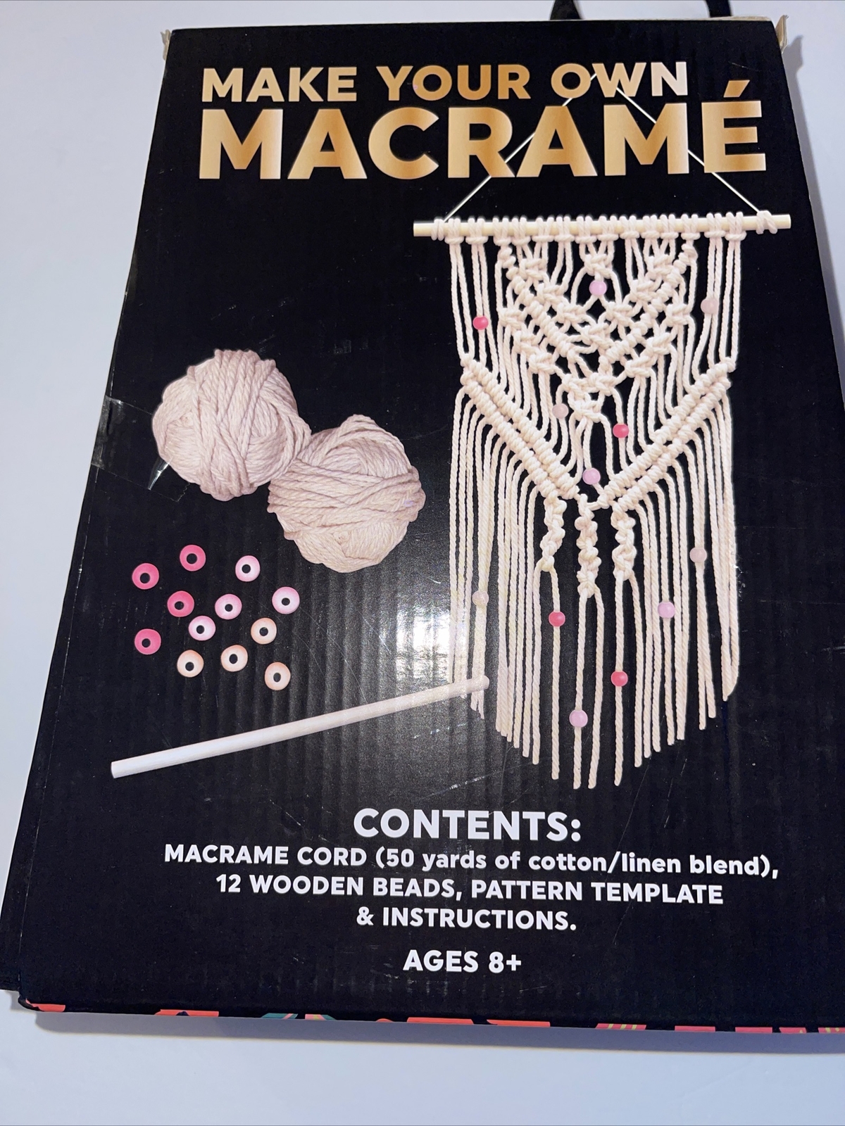 new Make your own macramé Wall Decor easy learn to Knot And bead Box set