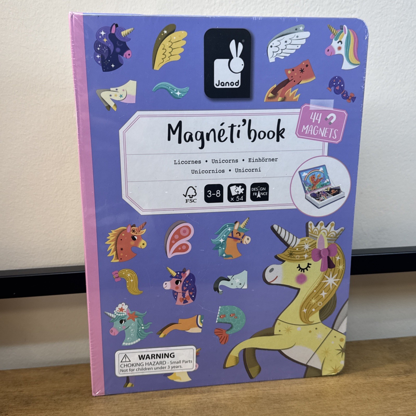 Janod Magneti’Book Unicorn 44 Magnet Educational Game 10 Model Cards Age 3-8 New