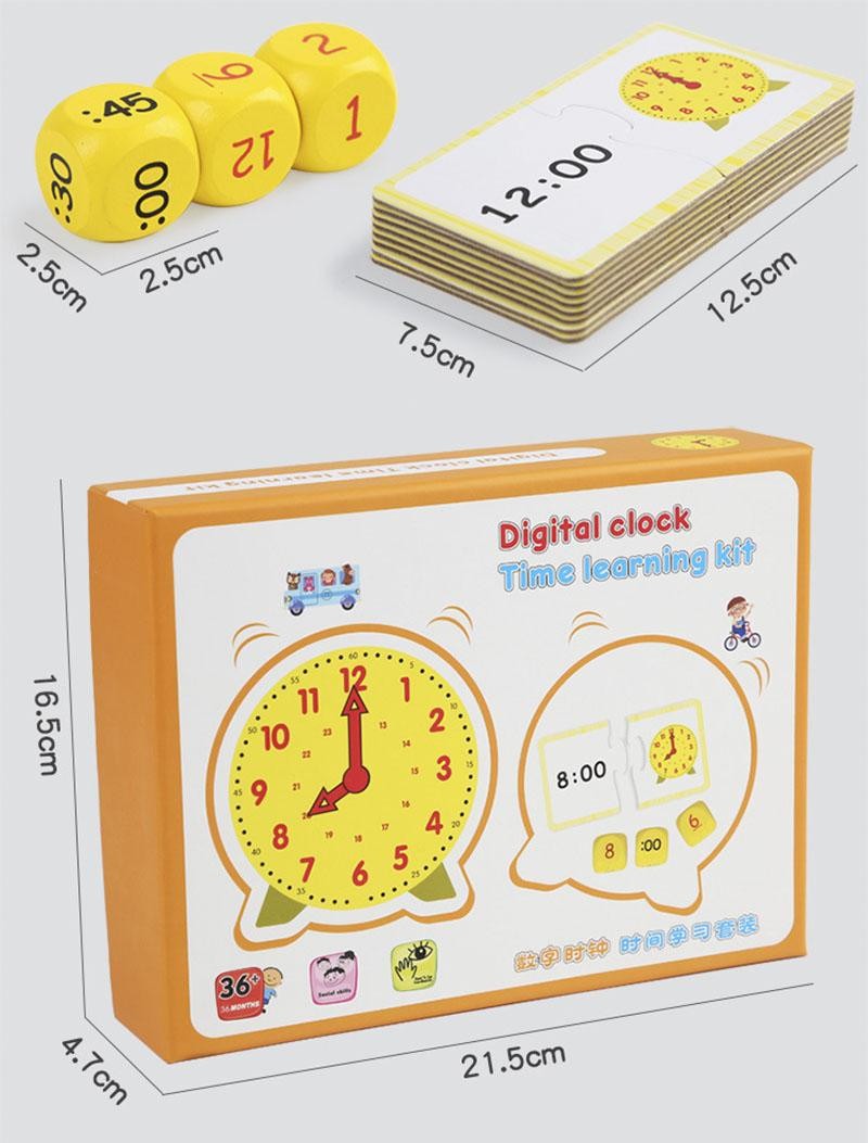 Children Time Learning Clock Puzzle Montessori Educational Matching Toy