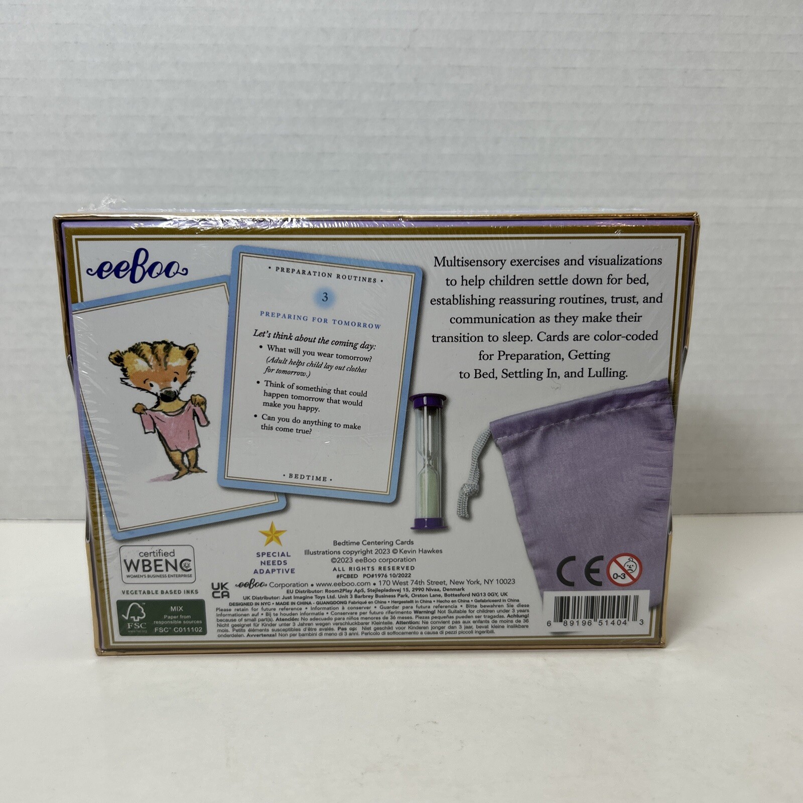 EeBoo Bedtime Centering Cards, Exercises & Visualizations 36 Cards, Bag, Timer