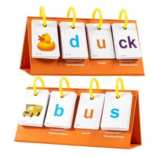 Phonics Flash Cards Learn to Read CVC Word Builder Games, Sight Words Games