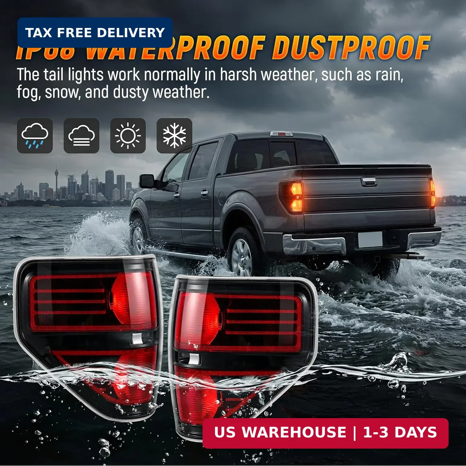 Rear Brake Tail Light for 2009 2010 2011 2012 2013 2014 Ford F150 F-150 Left Dri