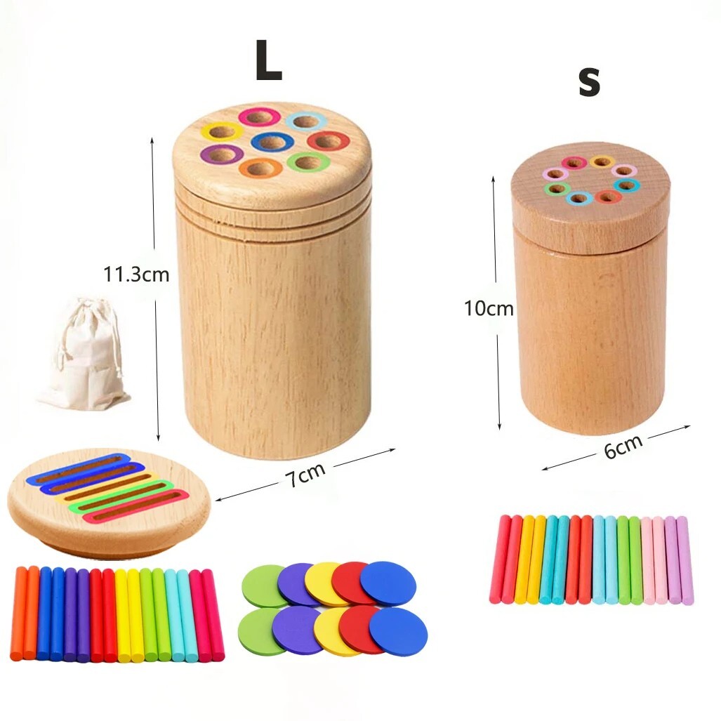 Montessori Wooden Toys Color Sorting Fine Shape Matching Early Educational Toys