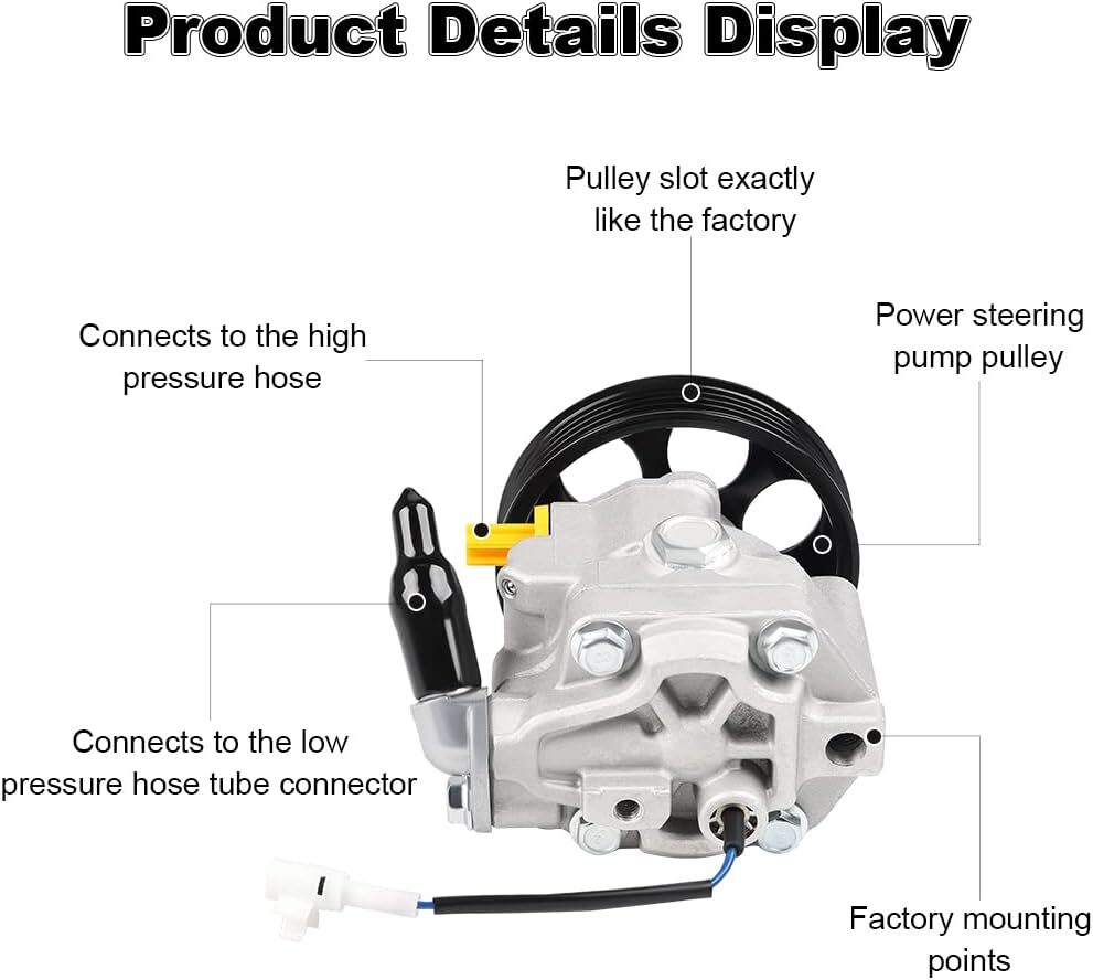 Power Steering Pump with Pulley Compatible with Subaru Impreza H4 2.0L 2.5L –
