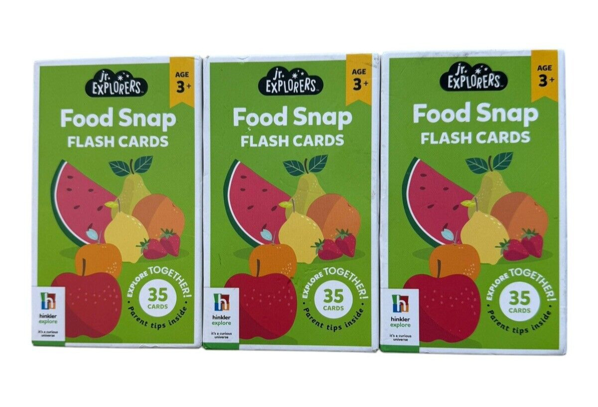 3 Sets of Jr. Explorers Food Snap Flash Cards – 3 x 35 Count – Ages 3+