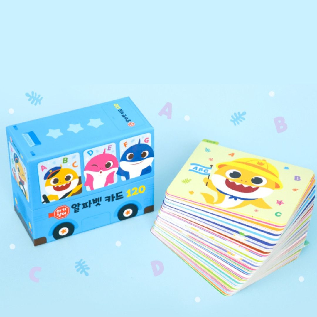 PINKFONG Baby Shark Alphabet Flash cards 120 English Vocabulary Cards