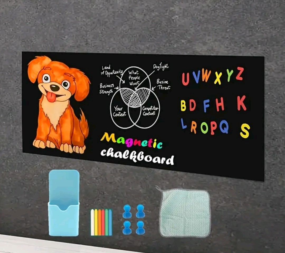 Self Adhesive Magnetic Chalkboard For Kids , Fun For Play Room Or Parties