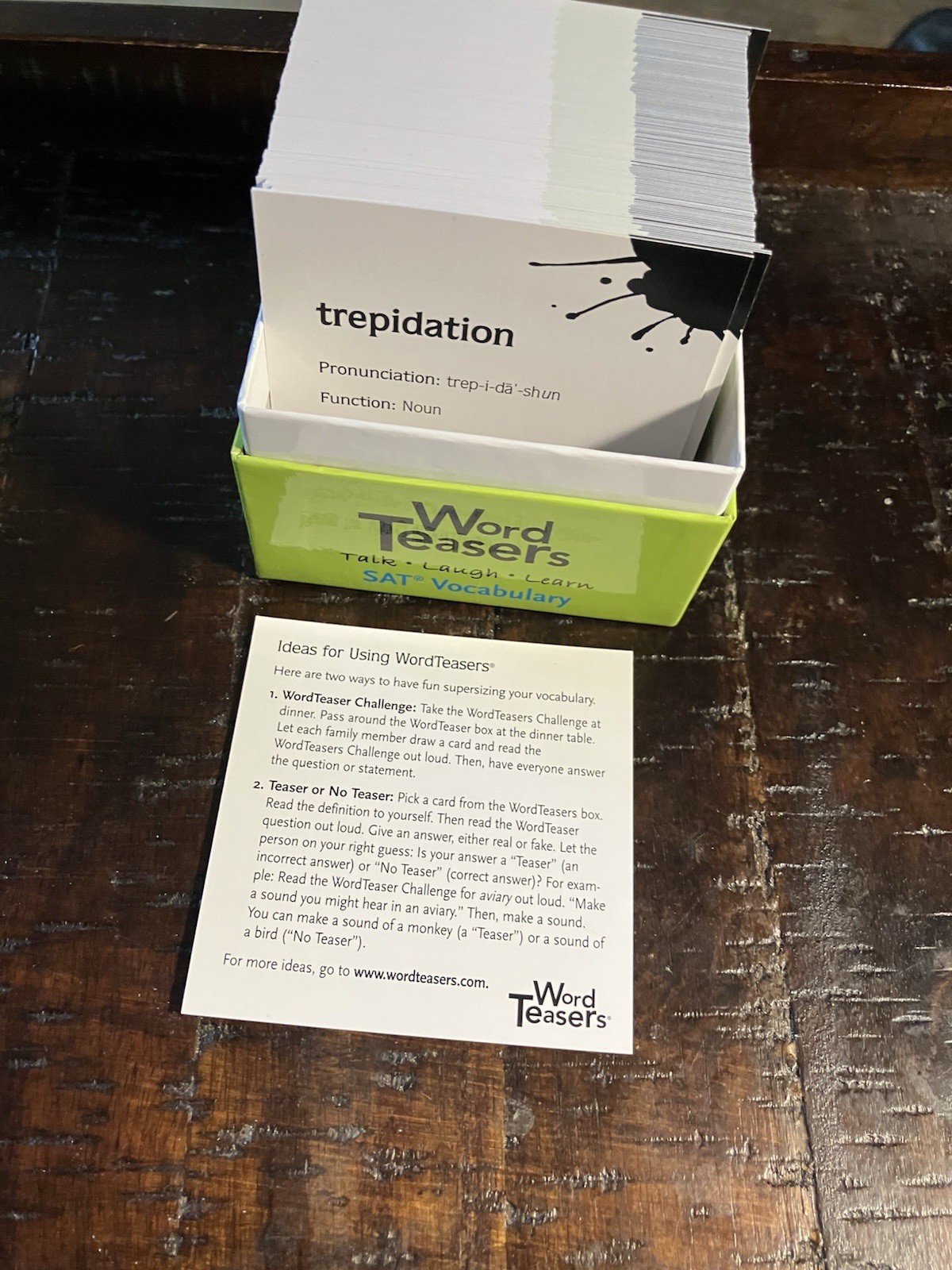 Word Teasers Vocabulary Flash Card Game SAT Act Preparation Pre Owned