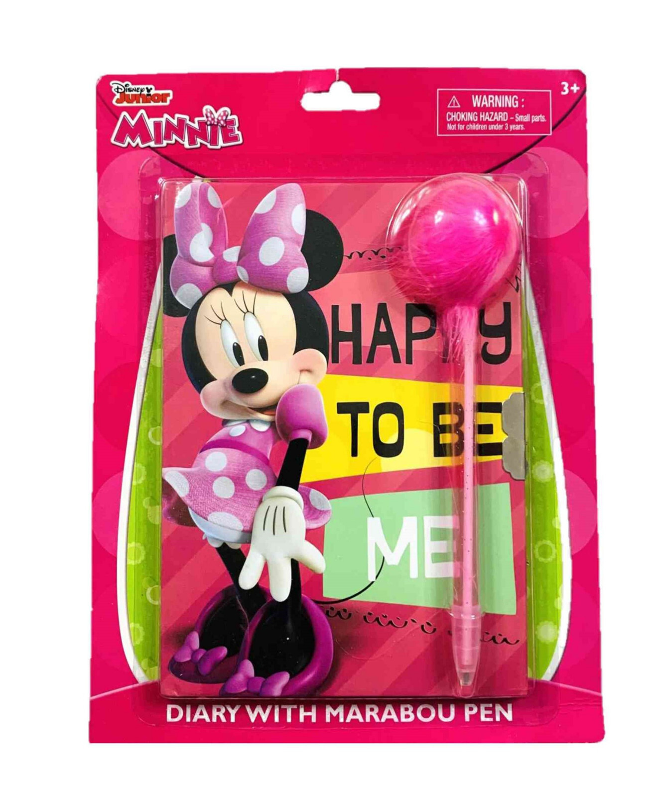 Disney Minnie Mouse Bow-tique Diary with Marabou Pen ~ Happy to Be Me (5″ x 7″)