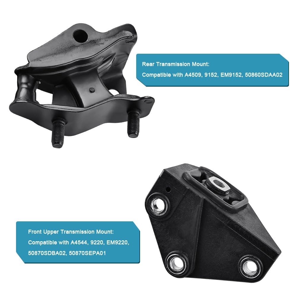JDMON 7Pcs Engine Motor & Transmission Mount Kit Replacement for Acura Black