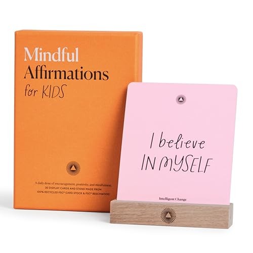 30 Positive Mindful Affirmation Cards for Kids with Display Stand Kids Edition