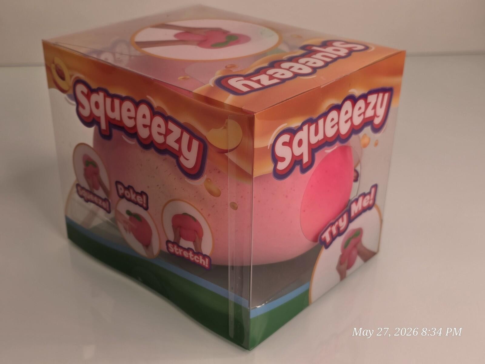 Sunny Days Jumbo Squeeezy Peach Squishy Toy 🍑 Stress Relief Sensory Fidget NEW