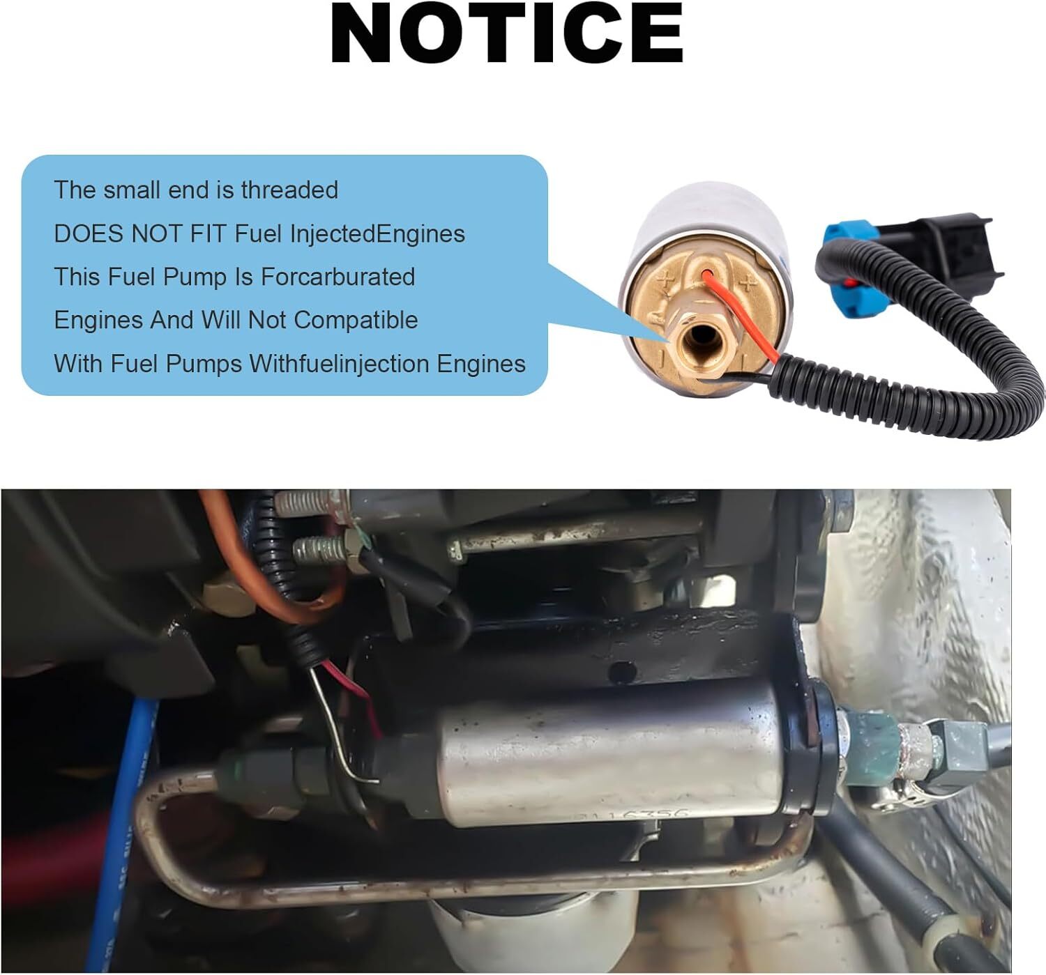 861155A3 Electric Fuel Pump Replacement For Mercury Mercruiser Marine Boat 4.3L