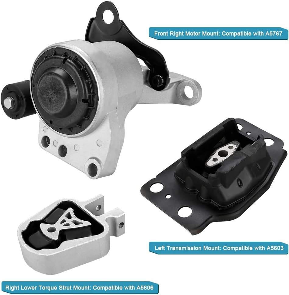 JDMON 3Pcs Engine Motor & Transmission Mount Kit Replacement for Ford Fusion