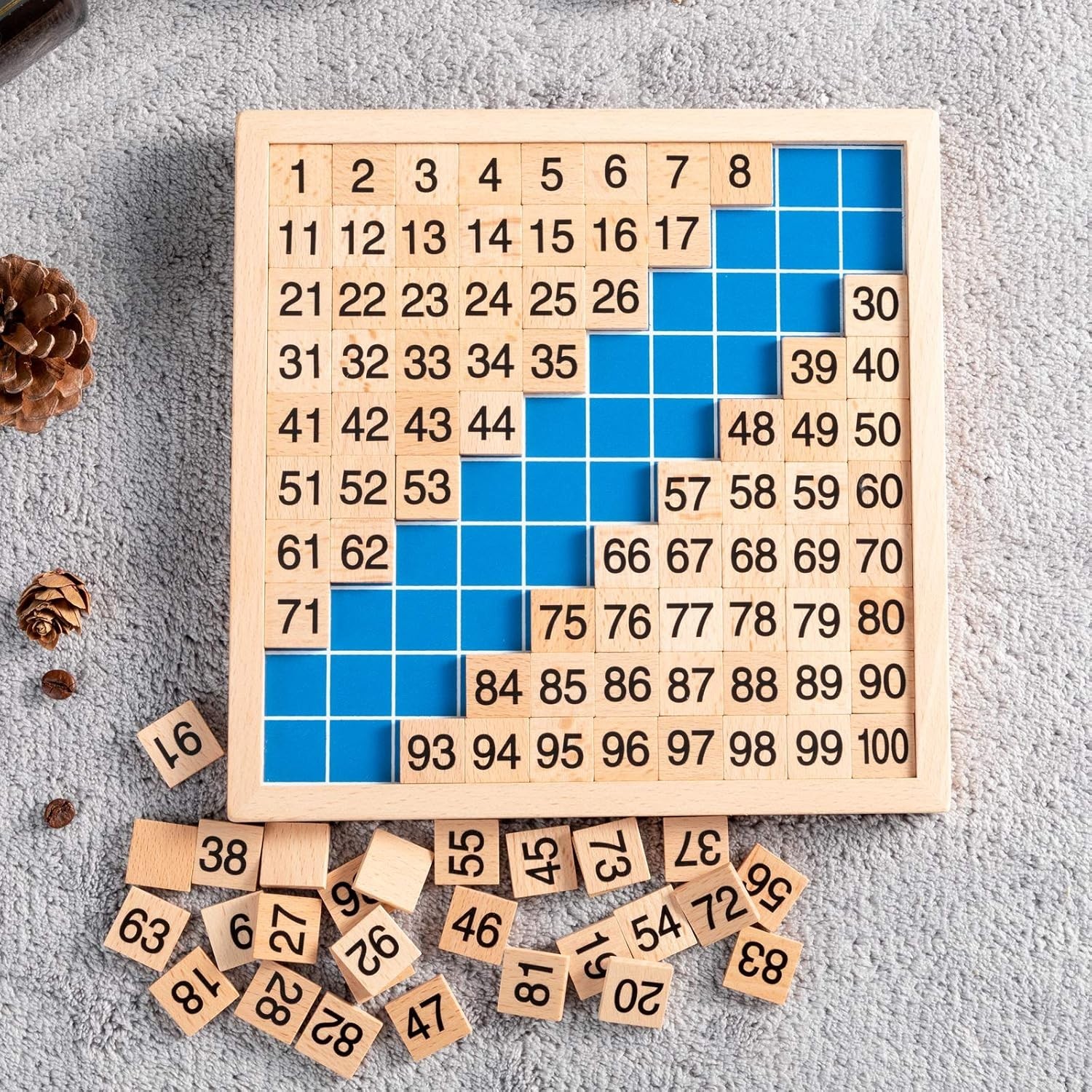 Educational Wooden Counting Board 1-100 with Storage Bag – Perfect for Preschool