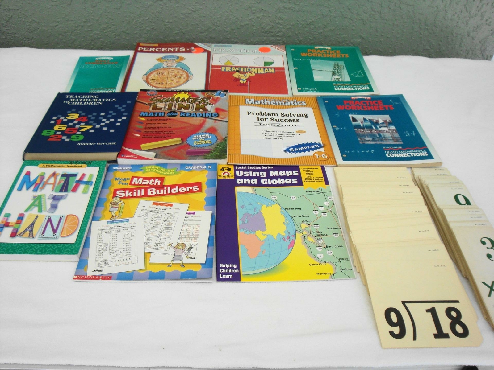Lot 11 Home School Workbooks Elementary Math Reading Flash Cards Grades 3 4 5 6