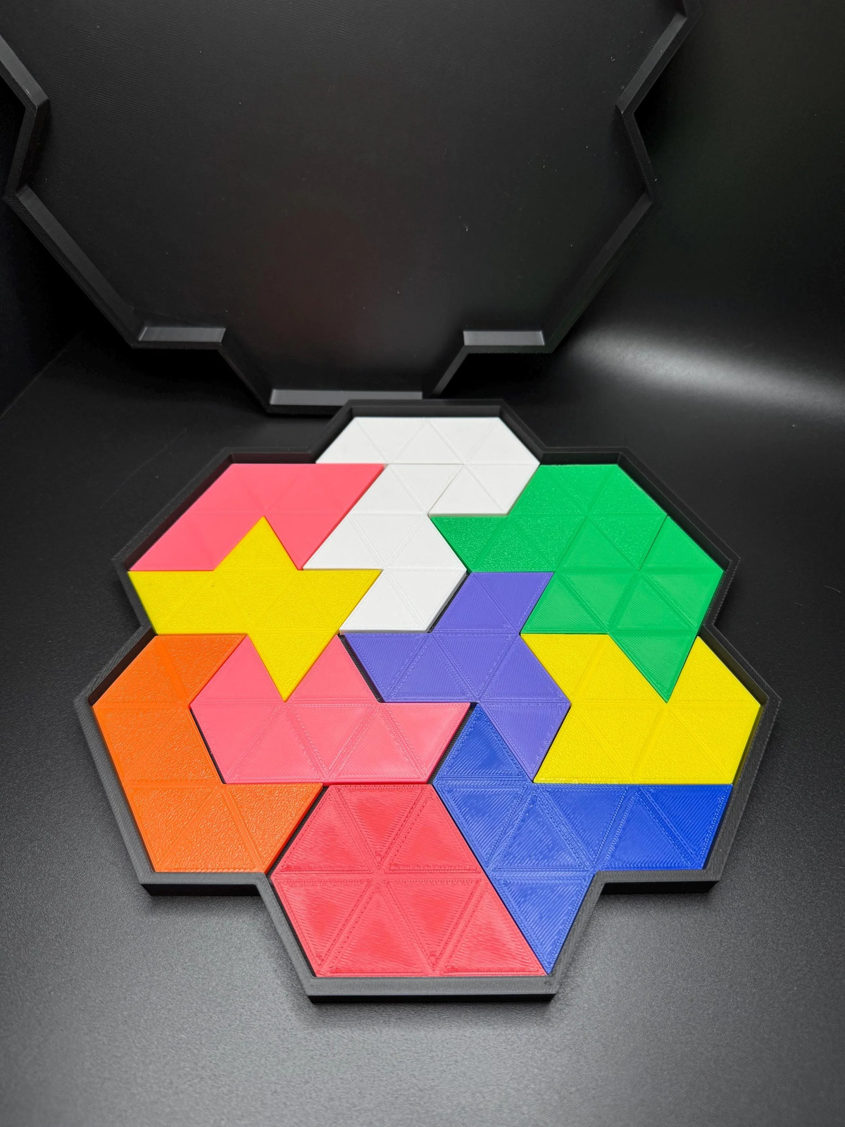 Heptiamond Puzzle with Box – 24 Unique Pieces, Double-sided Challenge