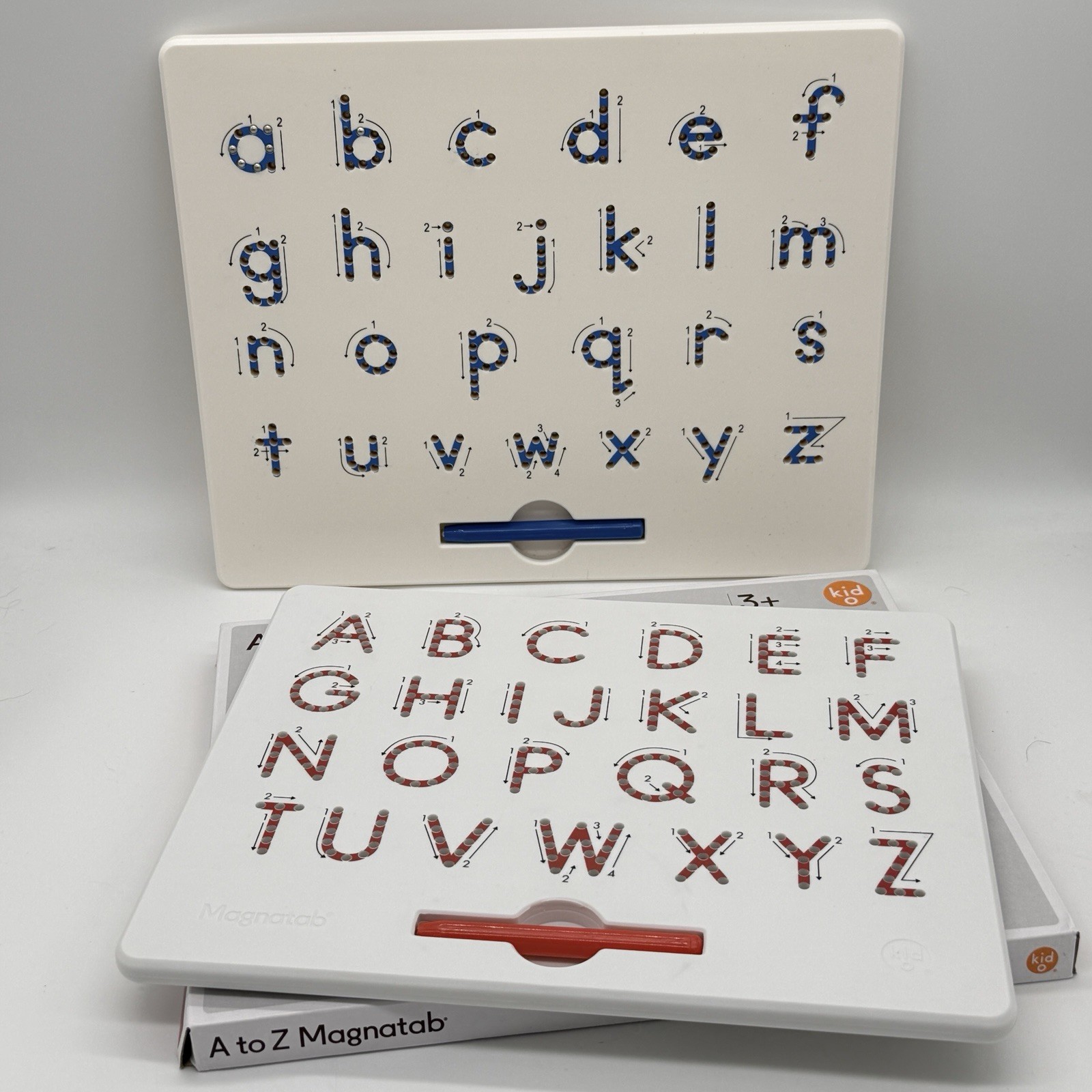 Kid O Magnatab Alphabet Letter Tracing Magnetic Pen Learning Toy Lot of 2 EUC