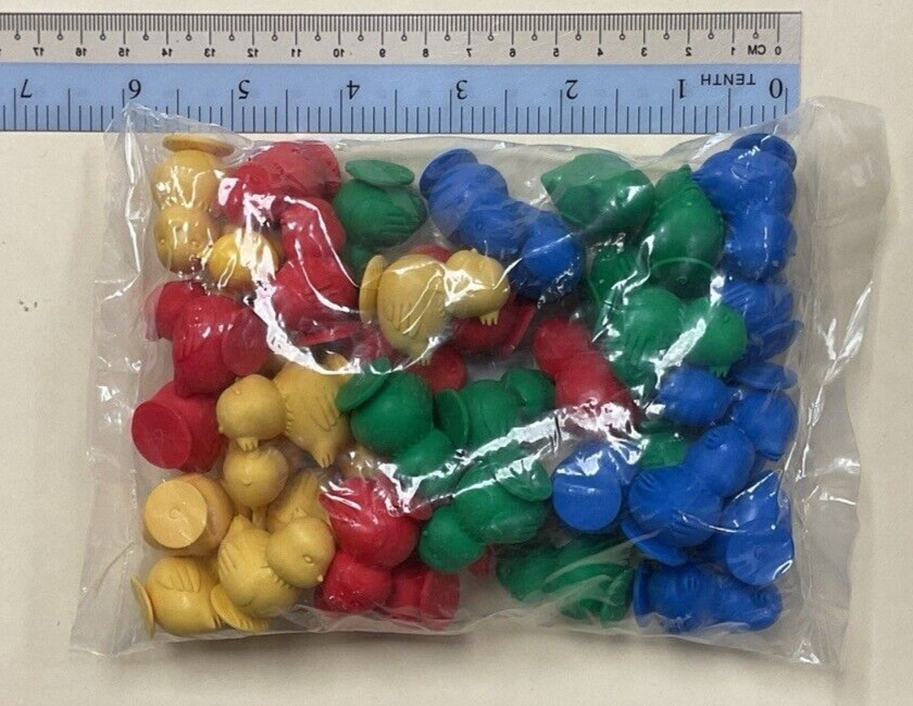 40 Soft Rubber Chicken Counters , 4 Colors, 1.2 inch, Educational, Grades PreK-2