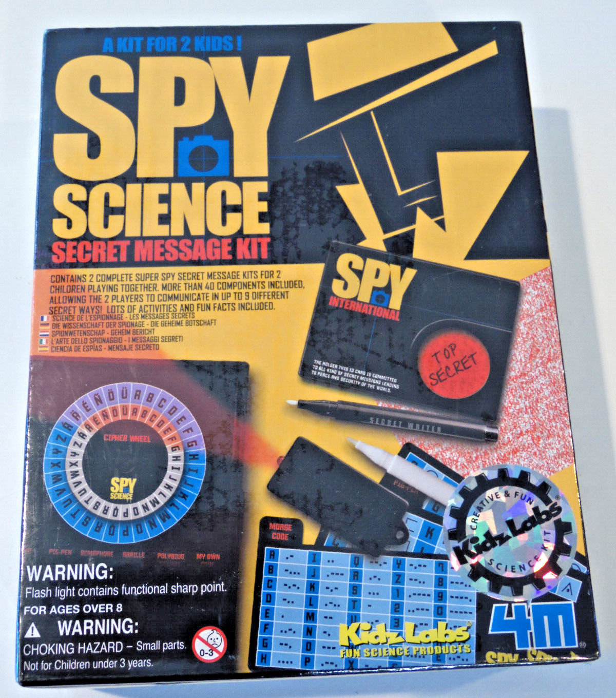 Spy Science Secret Spy Message Kit for 2 children playing together Code Decode