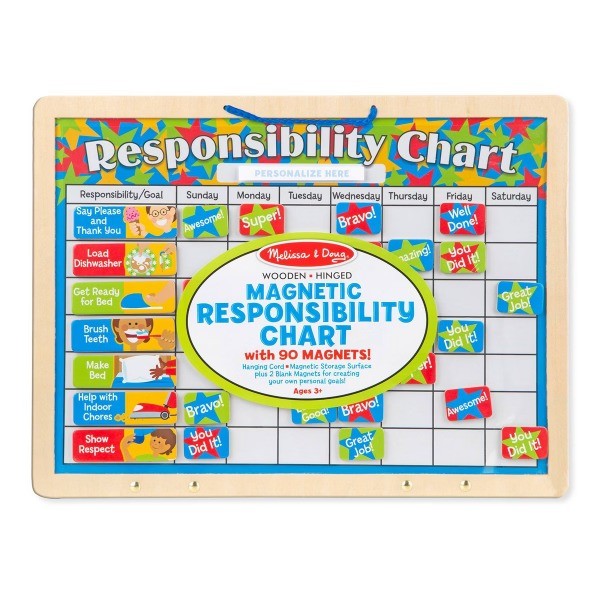 Doug Magnetic Wooden Responsibility Chart: Plywood Teaching Props for Language