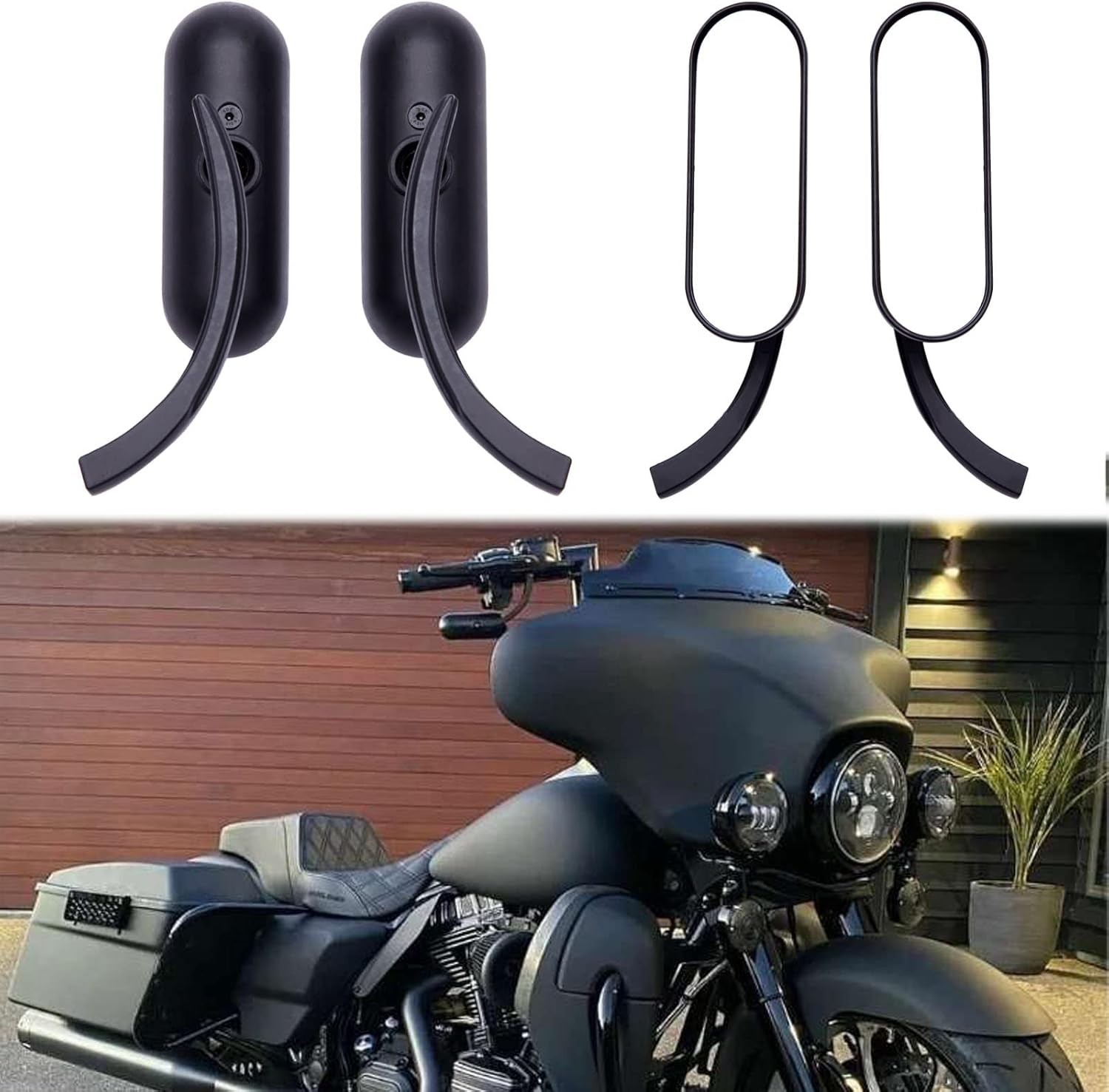 Mini Black Mirrors 8mm 10mm Motorcycle Sportster