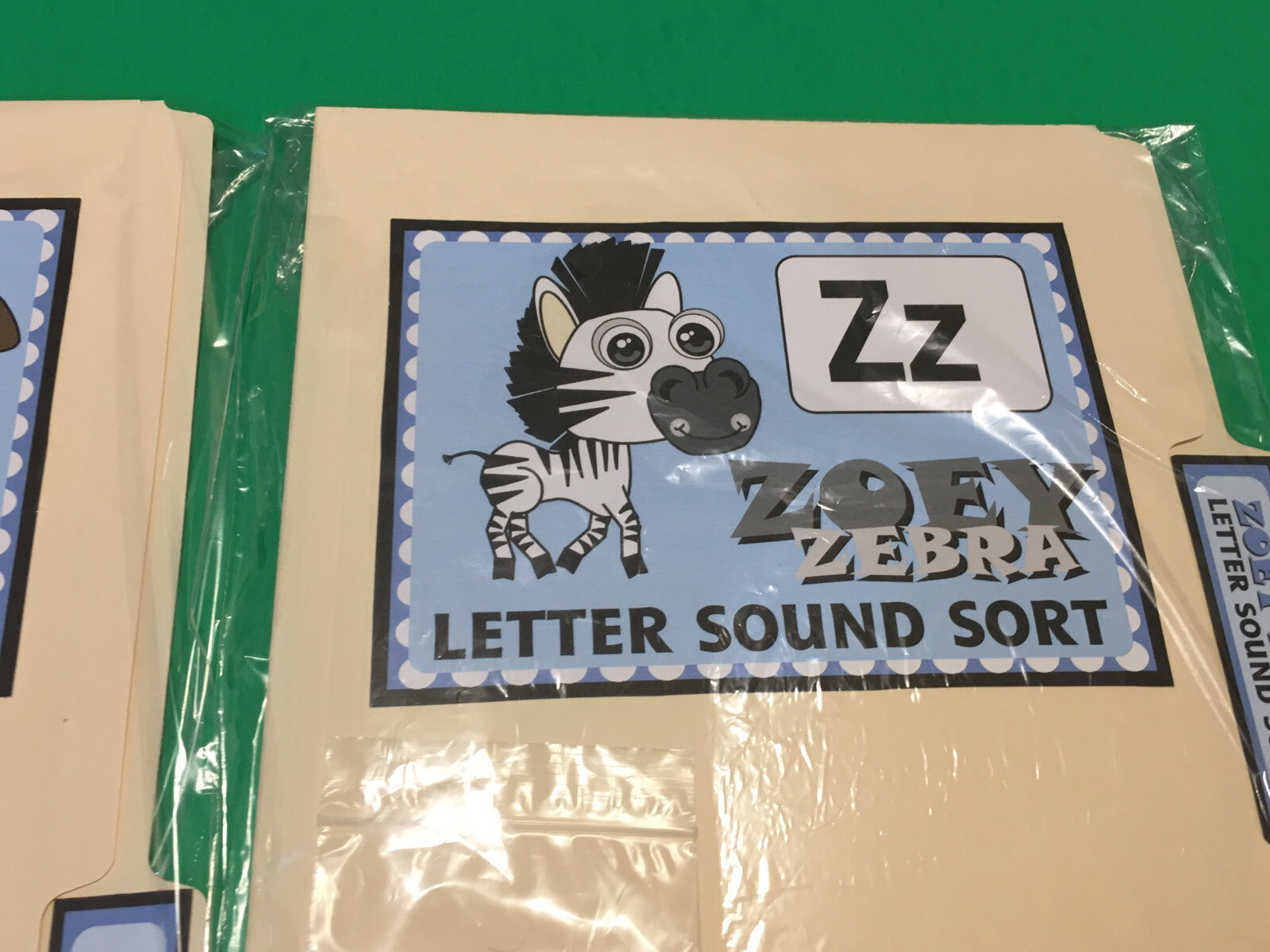 Zoe Zebra – Letter Zz – DIY File Folder game – Printed / Uncut