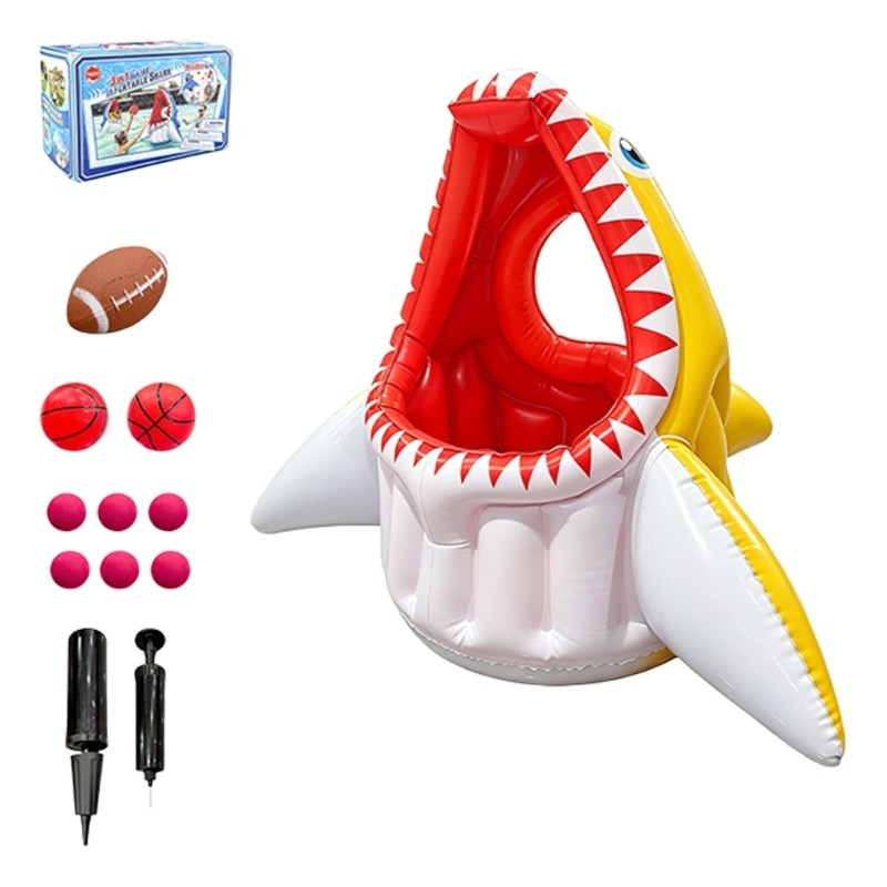 Easter Inflatable Shark Rings Interactive Game Sport Funny Toy For Backyard Pool