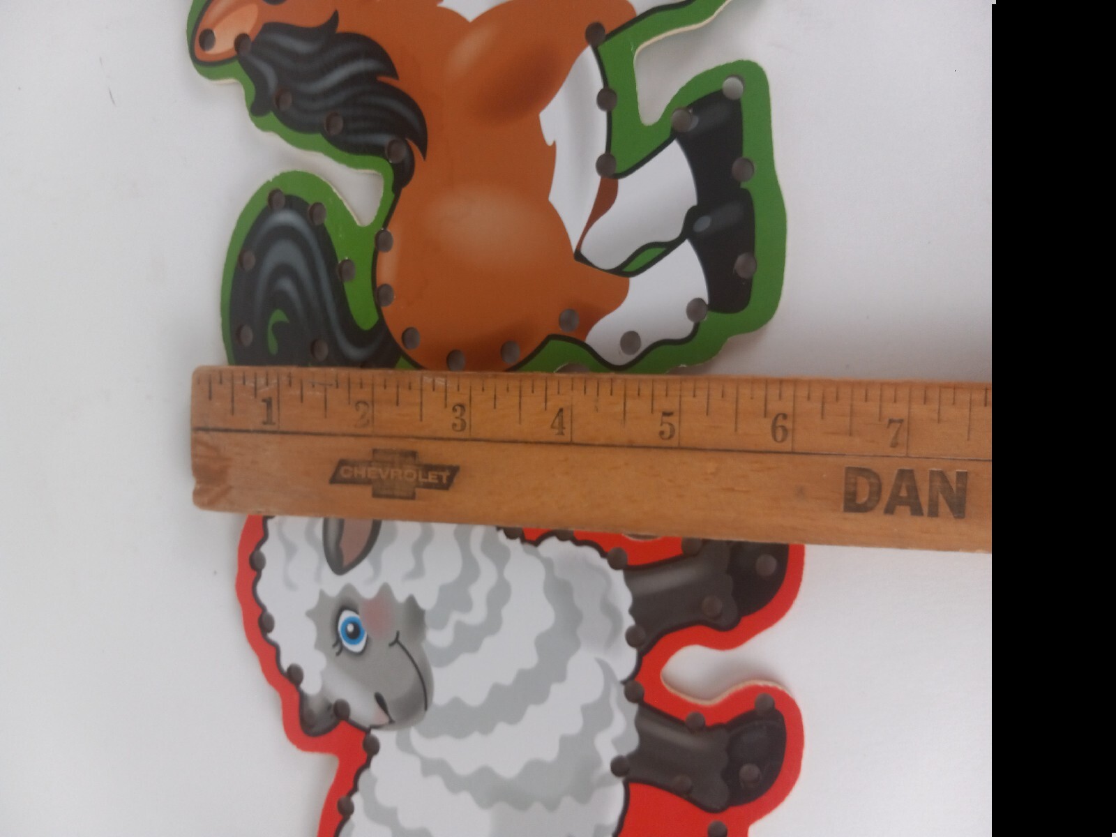 5 piece Farm Animal Lacing Board Education Manipulatives with colorful laces