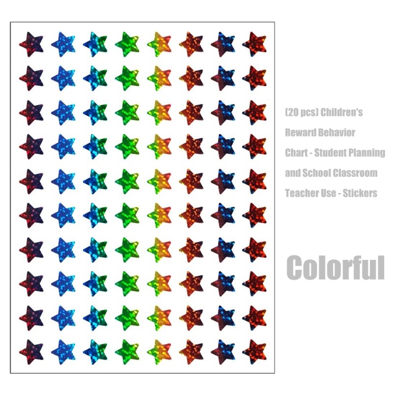 Glittering Star Sticker for Scrapbooking Journal Album Classroom Behavior Chart