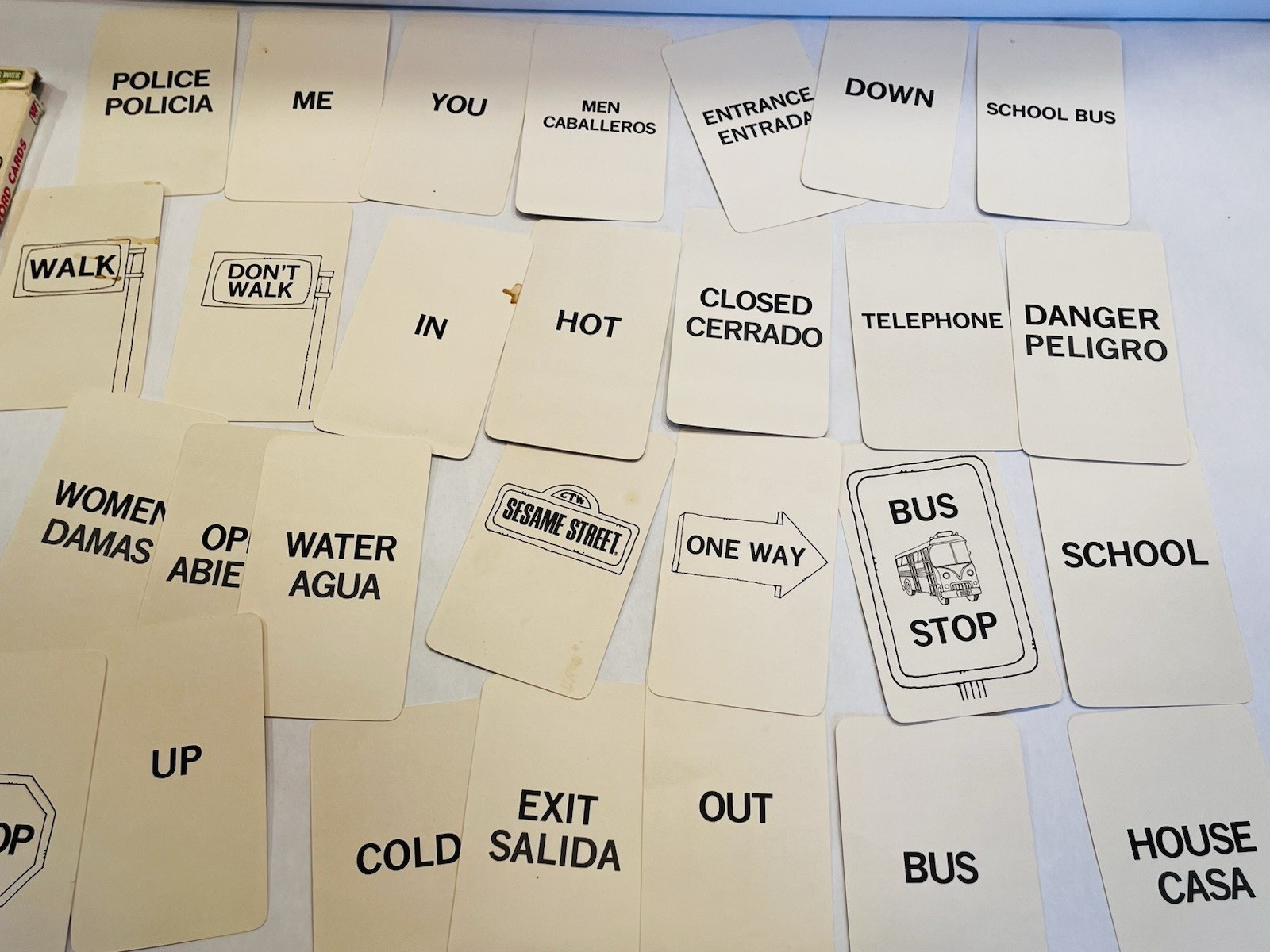 Vintage Sesame Street Word Cards Preschool Learning *MISSING 1 CARD* BIN 53