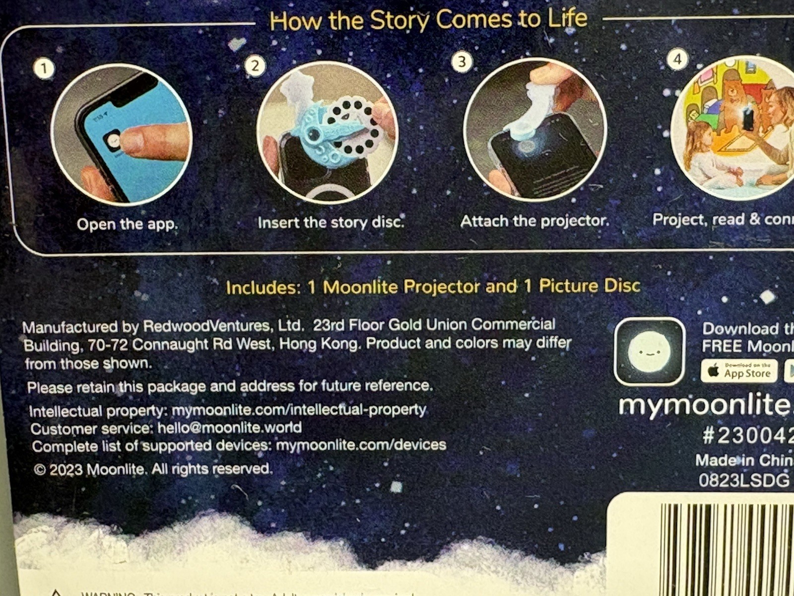 Moonlite Storytime Projector w/Three Little Pigs Picture Disc (for Smartphones)