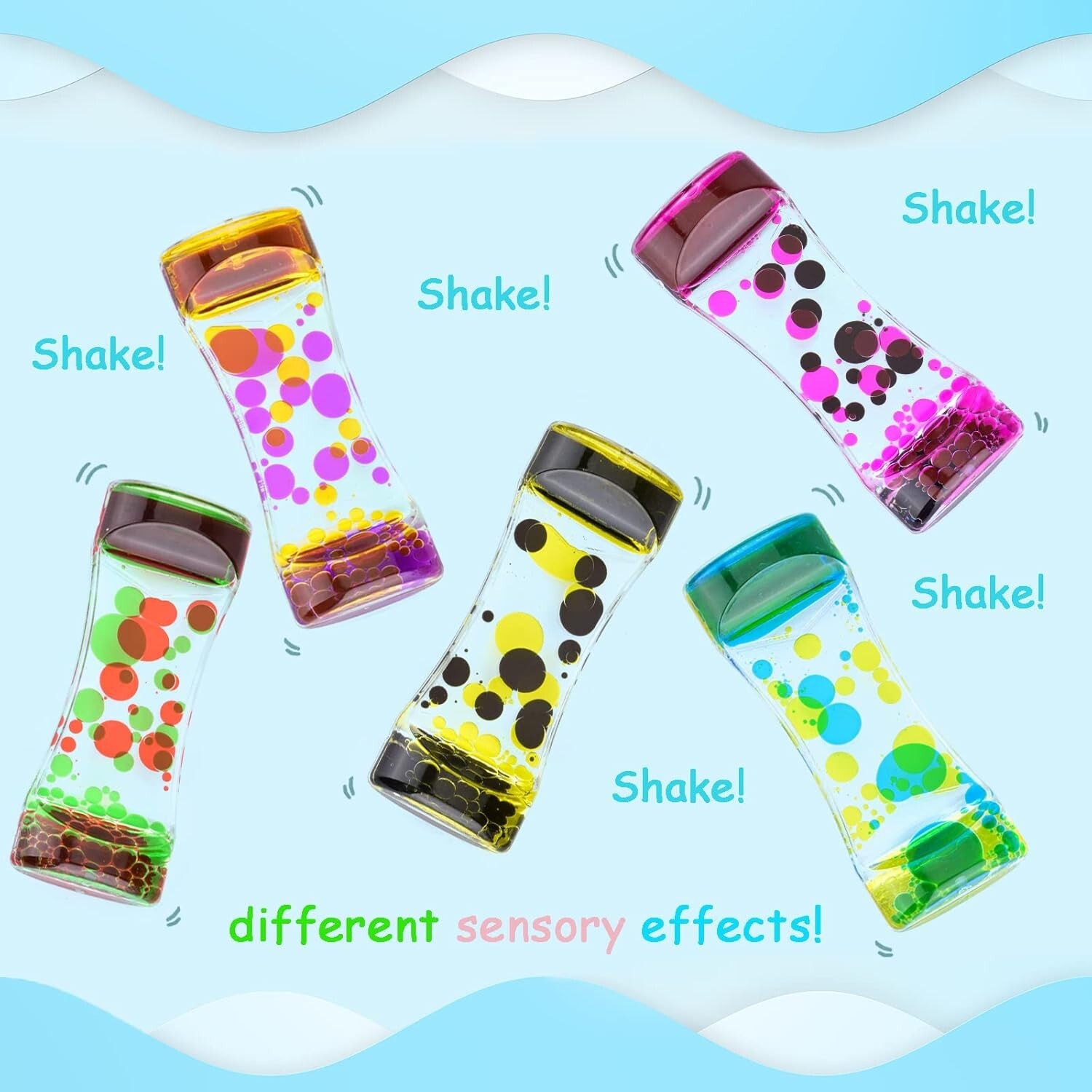Sensory Liquid Motion Bubblers – 8 Pieces – See pictures for colors