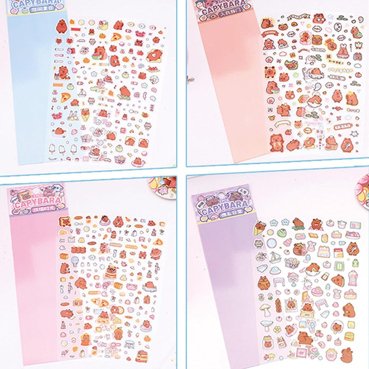 8 Sheets Cute Capybara Stickers for Kids Girls Kawaii Capybara Stickers