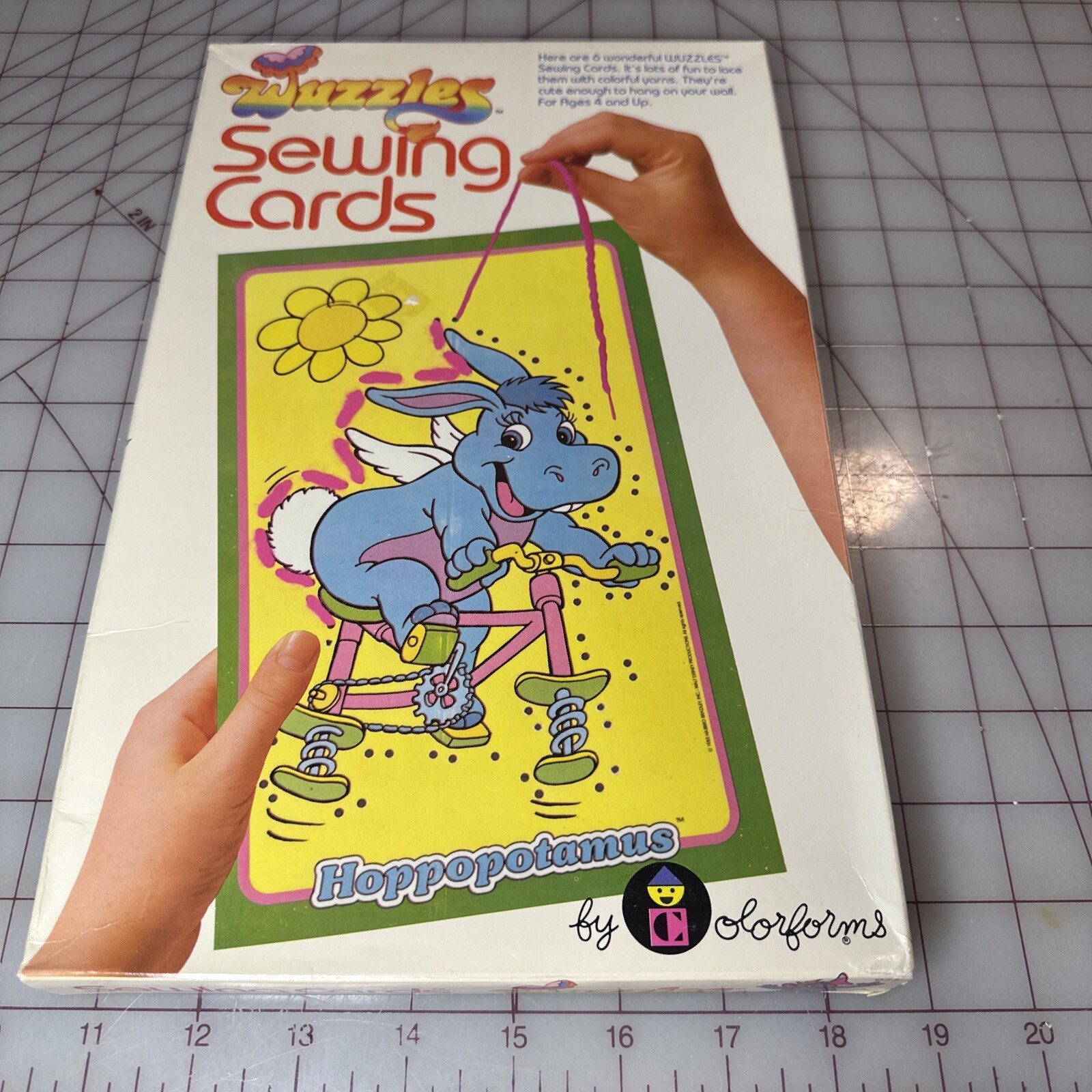 Wuzzles Sewing Cards by Colorforms 1985 Hasbro Bradley Cartoon Printed In USA @