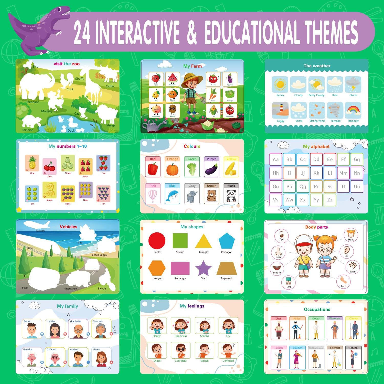 NASHRIO Montessori 24 Themes Busy Book for Toddlers 3-5, Engaging Preschool Lear
