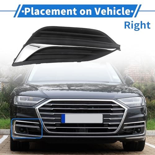 1 Pc Fog Light Grill for Buick Regal 2017-2020 ABS Black,Silver Tone Front
