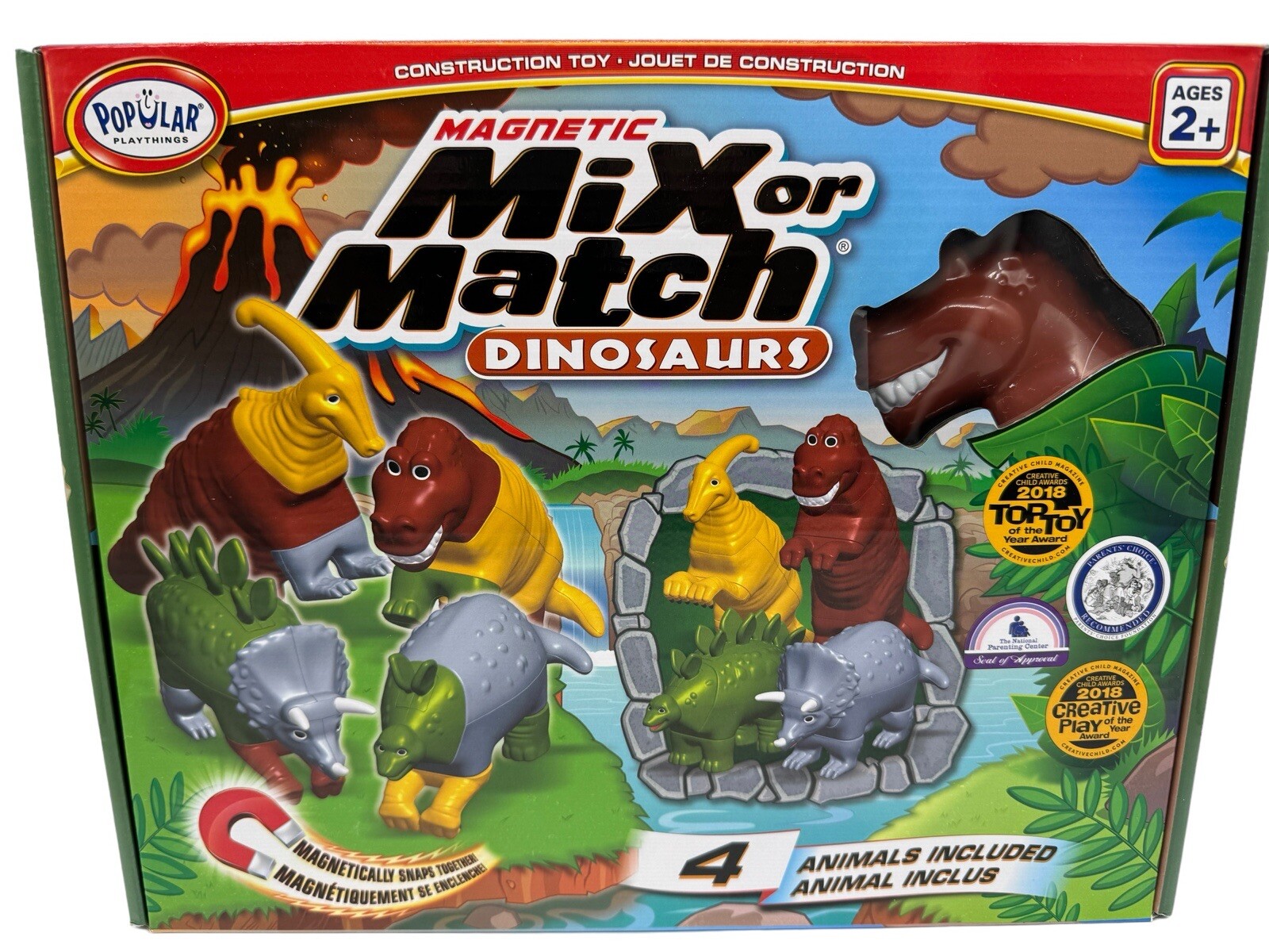 Magnetic Mix Or Match Dinosaurs Popular Playthings PPY62010 Construction Toy Set