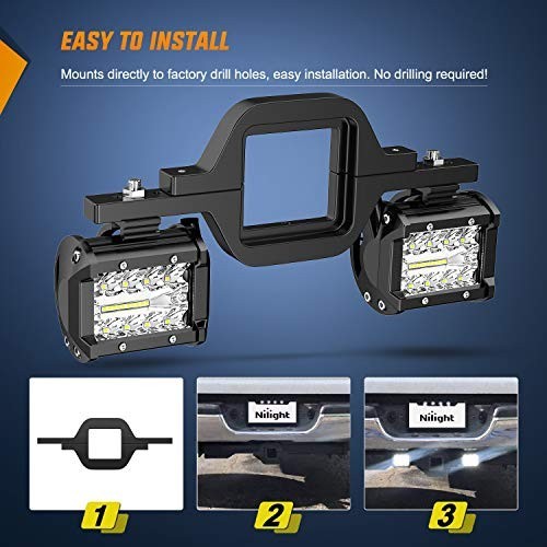 60W LED Pods 4 Inch – 2 Pack with Tow Hitch Mounting Brackets for Trucks, SUVs,