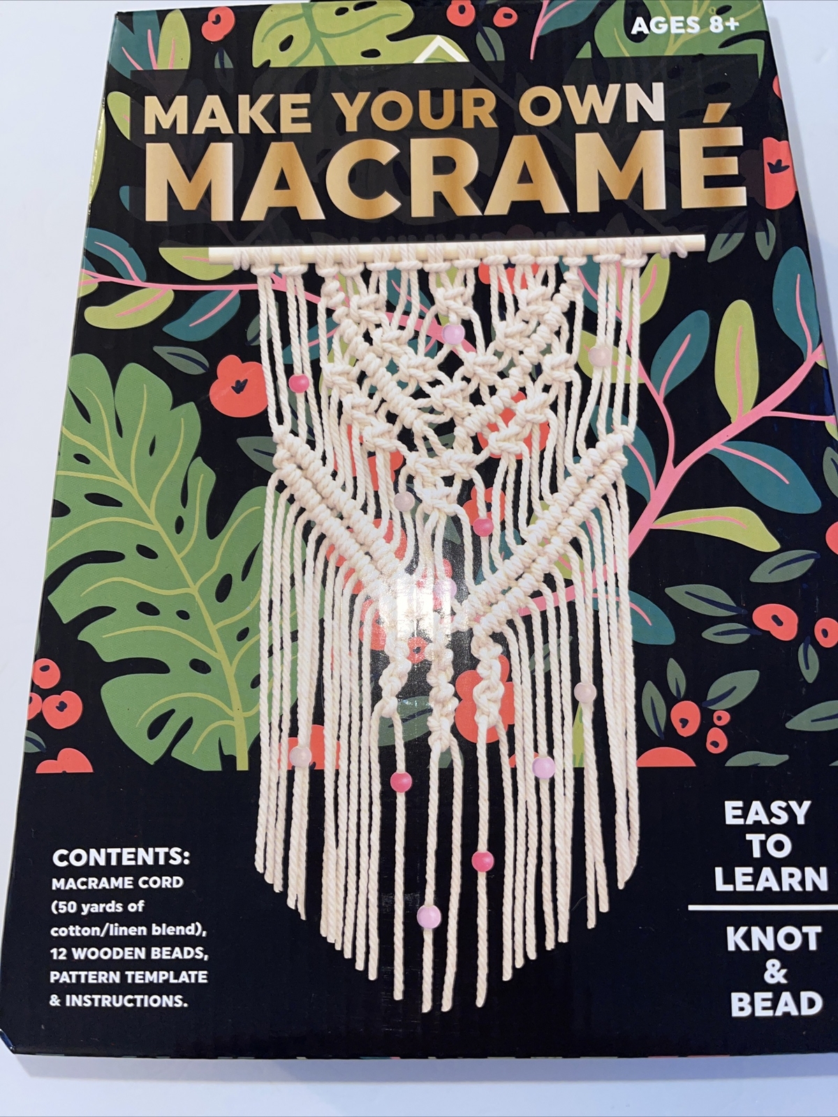new Make your own macramé Wall Decor easy learn to Knot And bead Box set