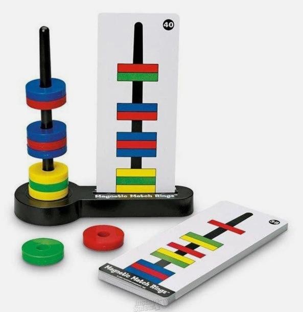 Magnetic Match Rings Game STEM Learning Toy Kids Gift Educational Science Cards